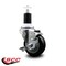 Service Caster 3.5'' Black Poly Swivel 1-1/2'' Expanding Stem Caster with Brake SCC-EX20S3514-PPUB-BLK-TLB-112 - alternate 2